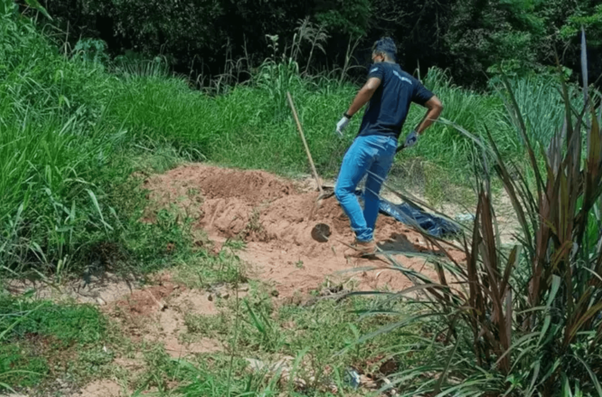 Imagem ilustra o local onde o corpo foi encontrado.