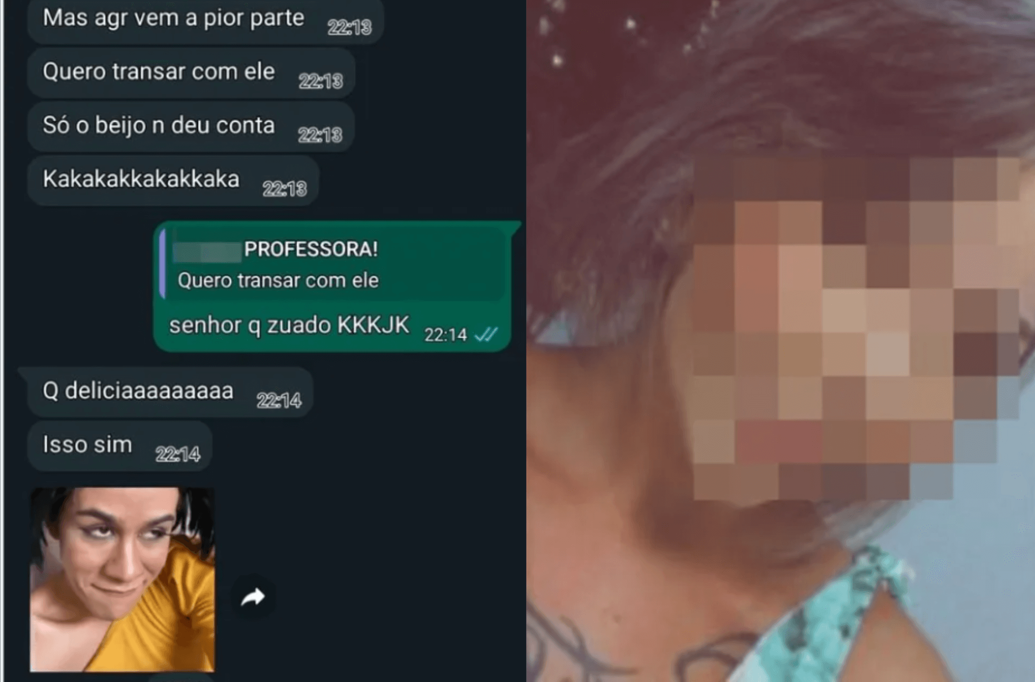 Imagem ilustra professora e a conversa que ela teve com uma aluna.