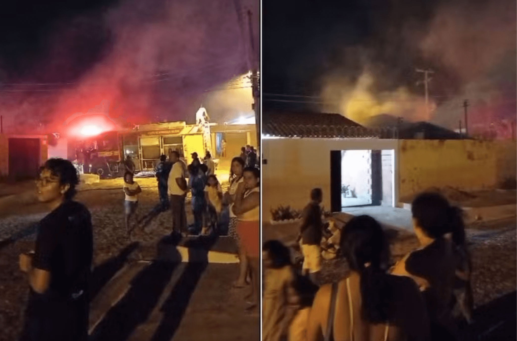 Imagem ilustra a casa em chamas.