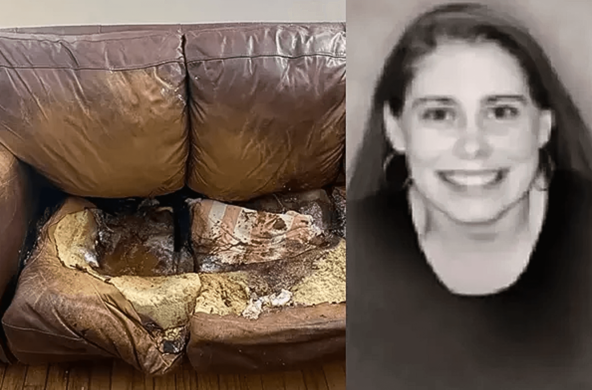 Imagem ilustra a vítima e onde ela foi encontrada