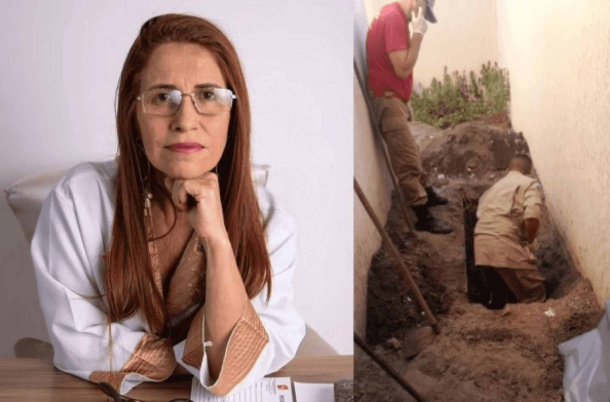 Imagem ilustra vítima e cova