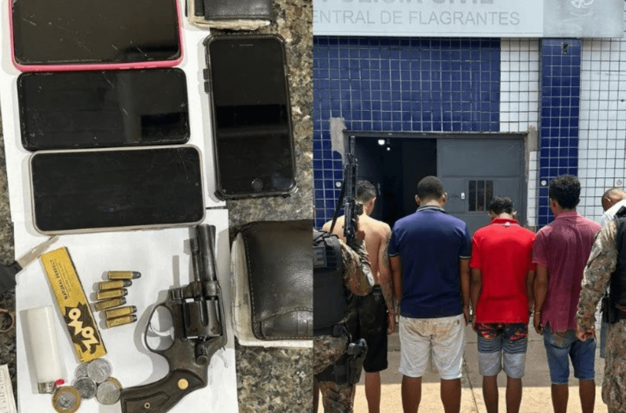 Ilustra presos e objetos apreendidos