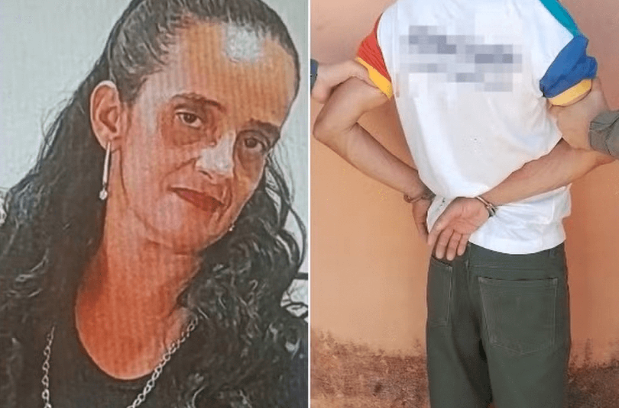 Imagem ilustra a vítima e o suspeito